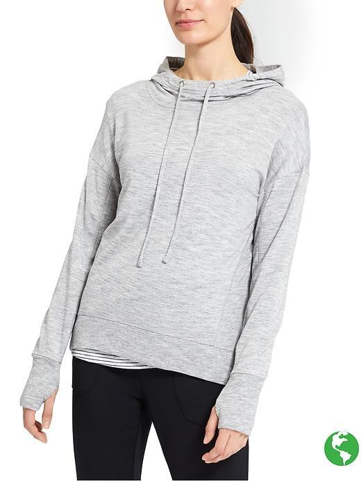 Athleta Womens Studio Rib Hoodie Size M - Marl Grey Heather