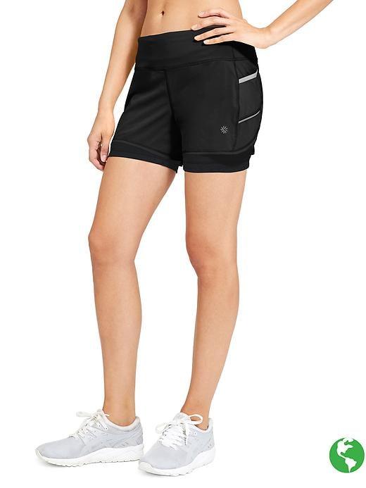 Athleta Womens Ready Set Go 2 In 1 Short 4&quot; Size M - Black