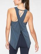 Athleta Womens Essence Texture Tie Back Tank Constellation Blue Size L