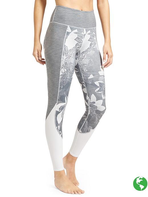Athleta Womens High Rise Tropical Flow Chaturanga Tight Size M Tall - Cobblestone Grey Heather