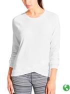 Athleta Womens Criss Cross Sweatshirt Size L Tall - Bright White