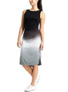 Athleta Womens Tie Dye Tank Middy Dress Size L - Black Ombre