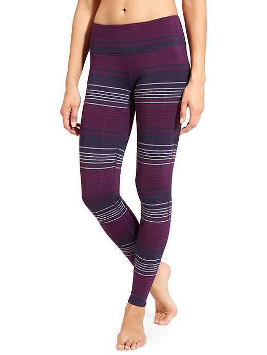 Athleta Womens Colorblock Stripe Chaturanga Tight Size L Tall - Purple Drama