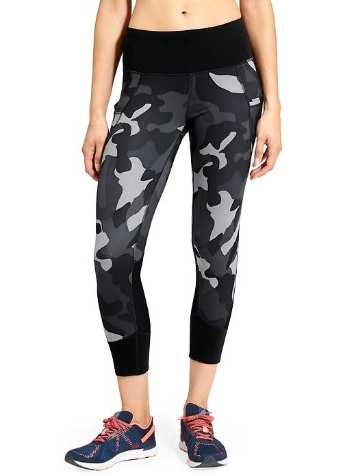 Athleta Womens Camo Relay Capri 2.0 Black Size S