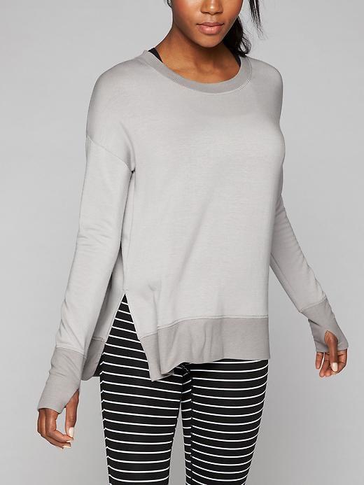 Athleta Womens Coaster Luxe Sweatshirt Size L - Pebble Grey