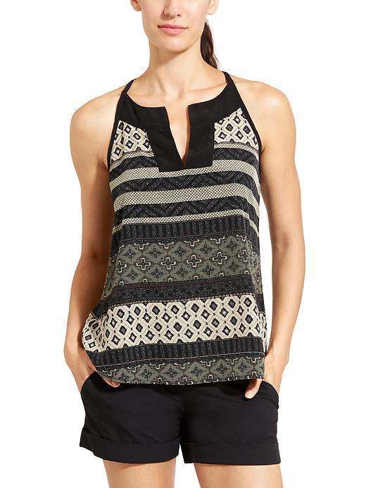 Athleta Womens Mixed Tribal Dunes Tank Size M - Black