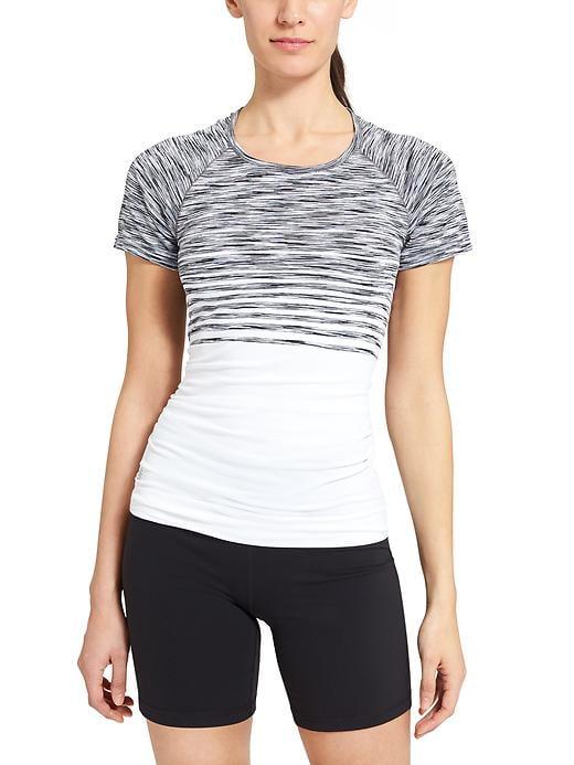 Athleta Womens Finish Fast Spacedye Tee Size M - Black