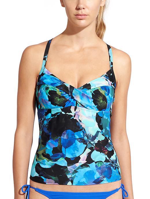 Athleta Womens Blue Mystique Twister Tankini Size 32b/c Tall - Dress Blue