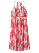 Athleta Womens Georgia Dress Size M - Coral Shimmer Print