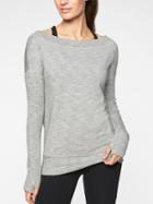 Athleta Womens Studio Barre Sweatshirt Marl Grey Heather Size Xl