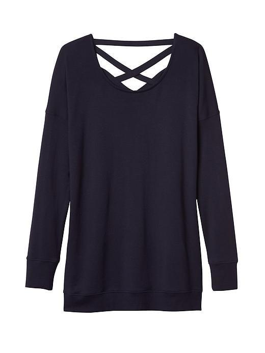 Athleta Womens Crossback Cya Sweatshirt Size L - Navy Heather