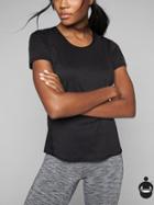 Athleta Womens Shadow Stripe Chi Tee Size M Tall - Black