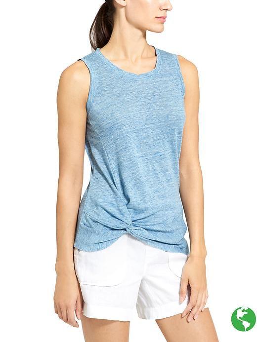Athleta Womens Knot Zephyr Tank Size L - Light Indigo Heather