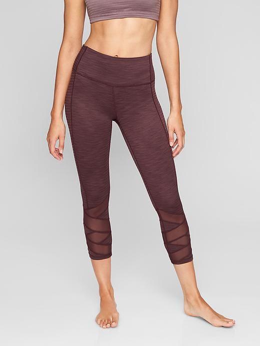 Athleta Womens Jacquard Mantra Capri Cassis Size Xl