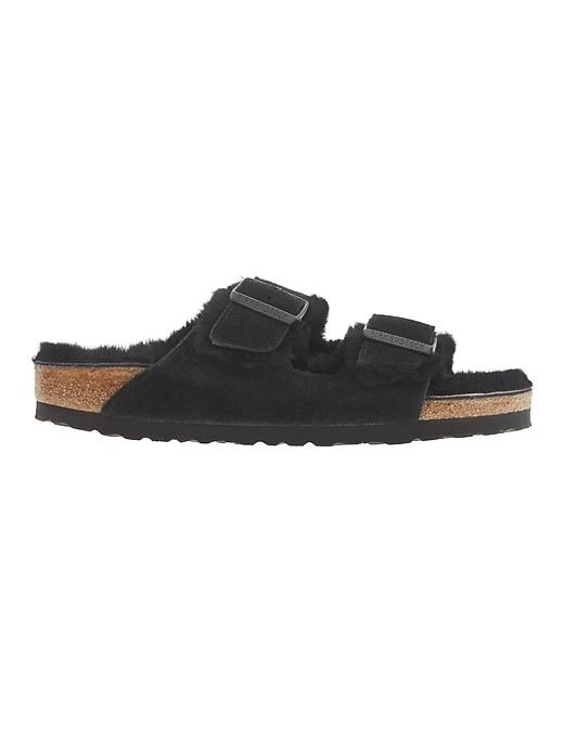 Athleta Womens Arizona Shearling Sandal By Birkenstock Black/ Black Size 37