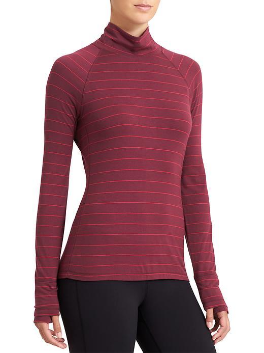 Athleta Womens Take The Heat Turtleneck Stripe Size L - Chianti/red Delicious