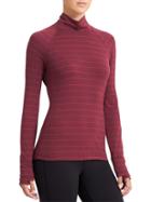 Athleta Womens Take The Heat Turtleneck Stripe Size L - Chianti/red Delicious