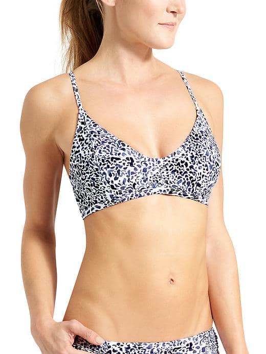 Athleta Womens Zimbabwe Smocked Bikini Size 32b/c - Dress Blue