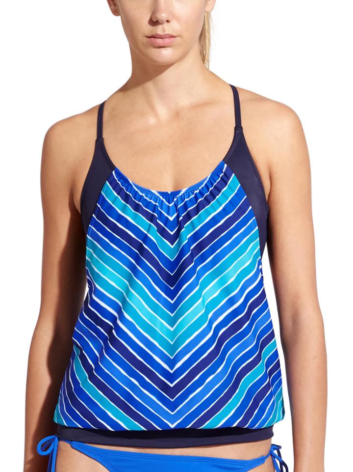 Water Stripe Blousy Tankini