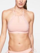 Athleta Womens High Neck Keyhole Bikini Top Pink Quartz Size M