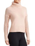 Athleta Womens Village Cashmere T Neck Sweater Size M - Nude Pink