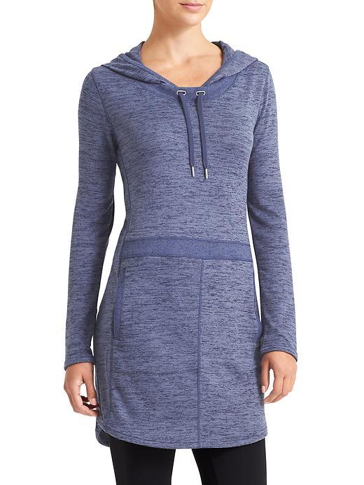 Athleta Womens Techie Sweat Popover Dress Size L - Navy Heather