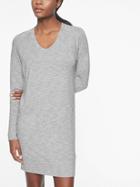 Athleta Womens Nirvana V&#045neck Sweatshirt Dress Marl Grey Heather Size M