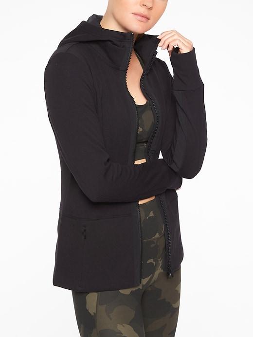 Athleta Womens Fitted Victory Hoodie Black Size Xl
