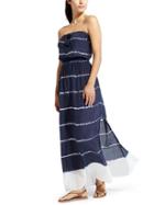 Athleta Womens Tie Dye Stripe Molokai Maxi Dress Size L - Dress Blue