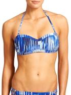 Athleta Womens Wailea Bandeau Bikini Size L - Caspian Blue