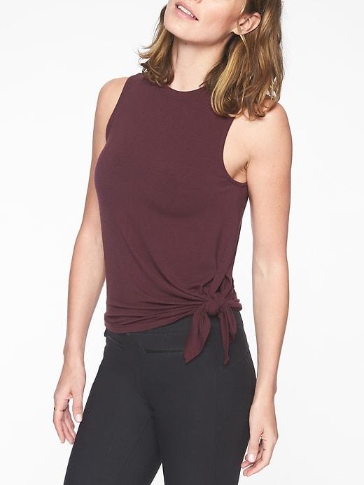 Athleta Womens Cloudlight Asym Side Tie Tank Auberge Size L