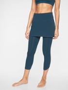 Athleta Womens Organic Cotton Meditation 2 In 1 Capri Constellation Blue Size 2x