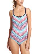 Athleta Womens Moxie Lattice Back One Piece Size L Tall - Multi