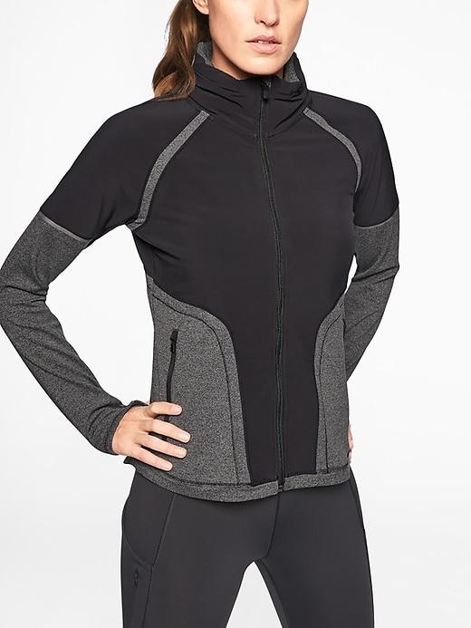 Athleta Womens Jump Step Jacket Black/ Charcoal Heather Size S