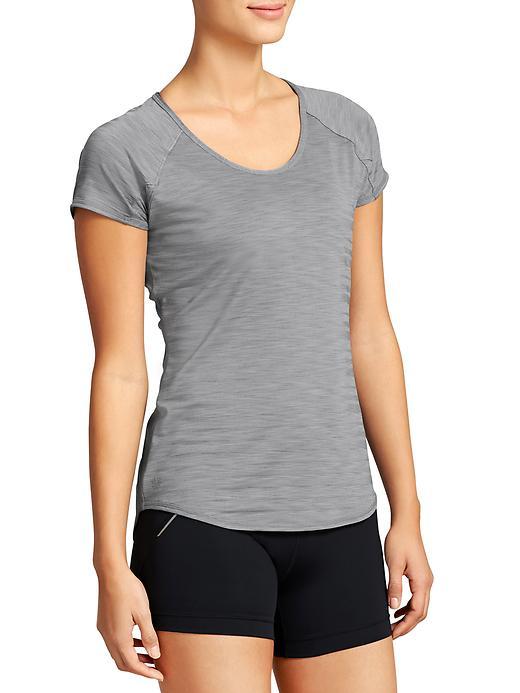 Athleta Womens Running Wild Tee Size L - Cobblestone Grey