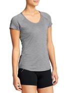 Athleta Womens Running Wild Tee Size L - Cobblestone Grey