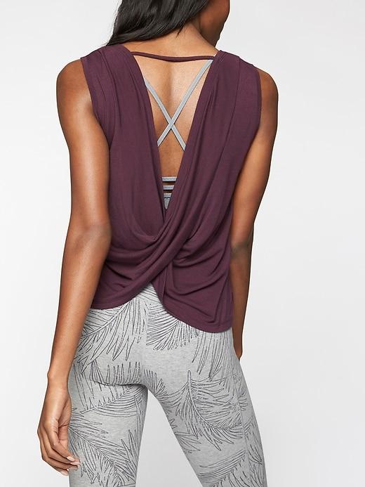 Athleta Womens Revive Drape Tank Wild Raisin Size M