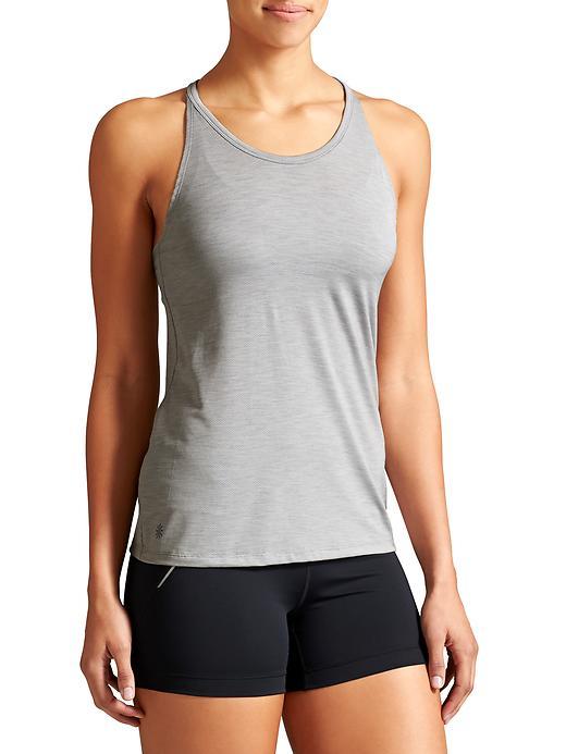 Athleta Womens Uppercut Tank Size L - Grey Heather/highlighter Yellow