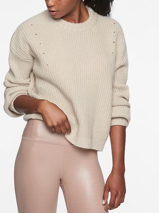 Athleta Womens Wool Cashmre Lucca Sweater Oyster Size Xs