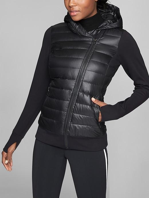 Athleta Womens Responsible Down Sweatshirt Black Size Xxs