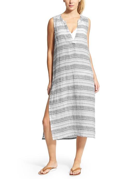 Athleta Womens Stripe Meditation Midi Cover-up Size L - Navy