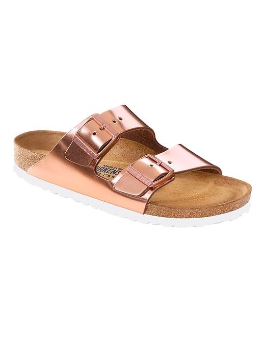 Athleta Womens Arizona Soft Footbed Sandal By Birkenstock Metallic Copper Size 37