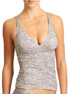 Athleta Womens Printed Aqualuxe Tankini Size L - Foxtail Taupe