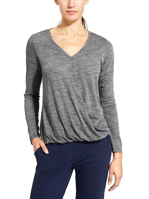 Athleta Womens Siro Twist Top Size L - Charcoal Heather