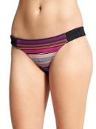 Athleta Womens Capri Stripe Side Smocked Bottom Size L - Multi Stripe