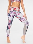 Athleta Womens Floral Mudra 7/8 Tight Pink Multi Size L