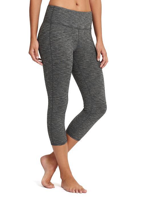 Athleta Womens High Rise Chaturanga Capri Size L - Black Heather