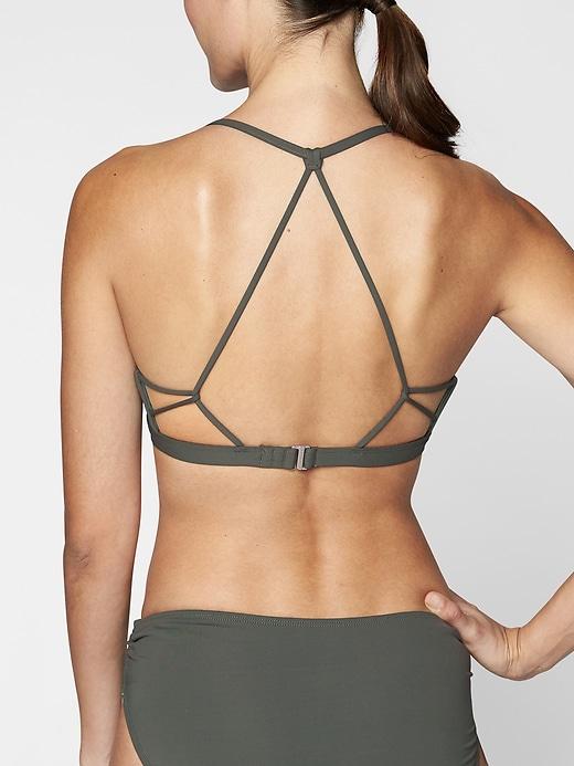 Athleta Womens Prism Back Bikini Top Green Rapids Size M
