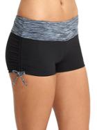 Athleta Womens Paddleout Space Dye Scrunch Short Size L - Black Space Dye