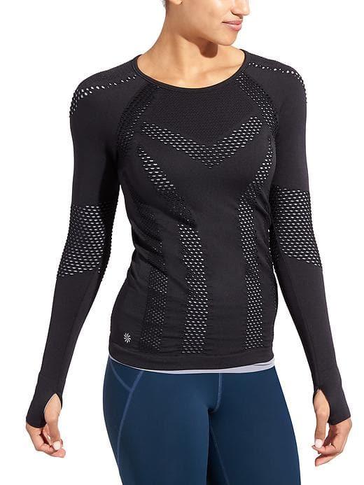 Athleta Womens Burpee Top Size L - Black